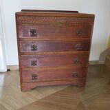 Art Deco chest of drawers with 4 drawers in oak, France 1930s-50s