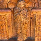 Richly carved solid oak chest from the 17th century