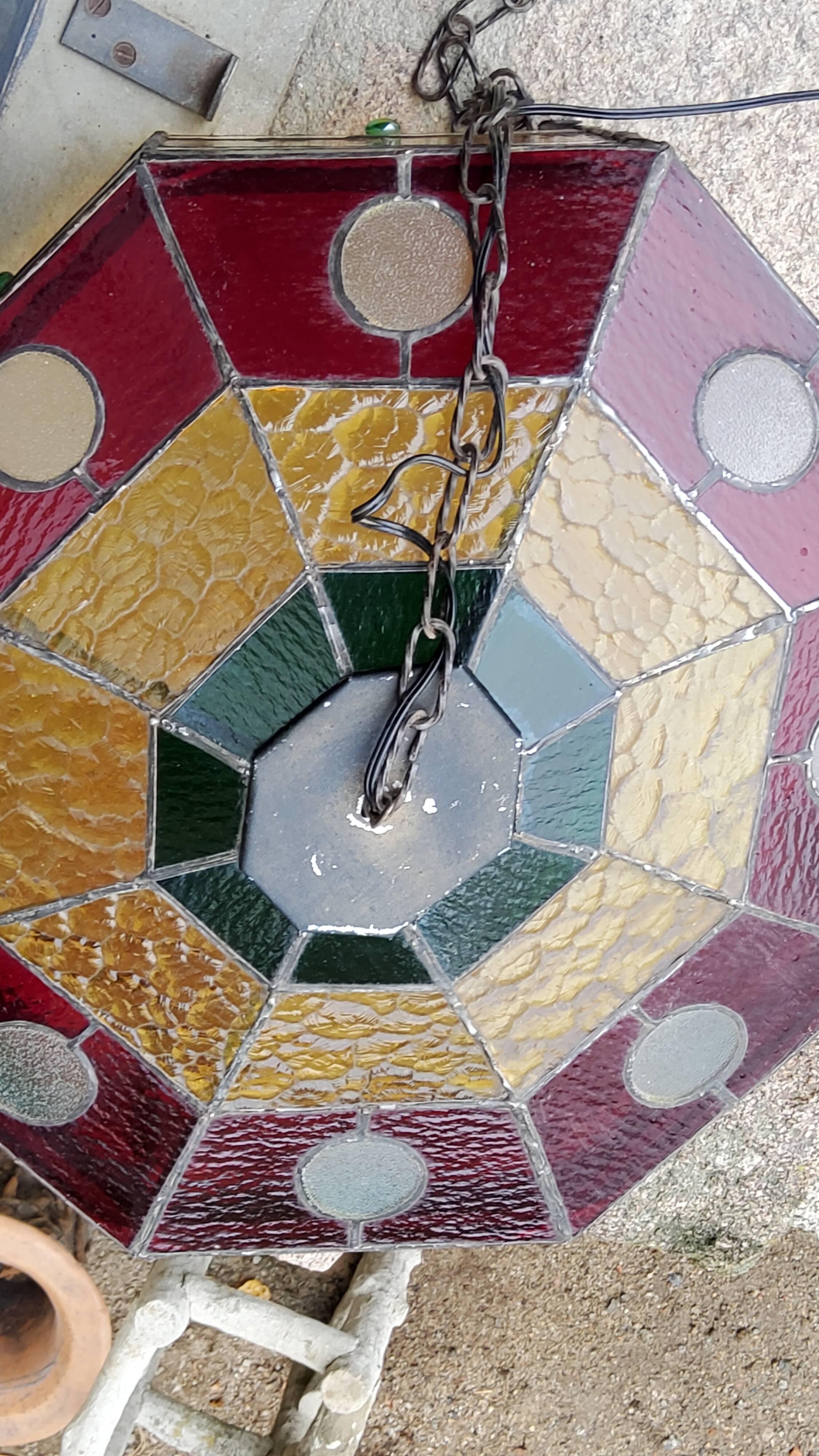 Art style stained glass suspension, diameter 58cm