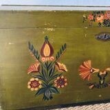 Large antique trunk hand-painted décor