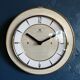 Formica vintage clock round silent wall clock "SMI golden maple"
