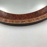 Miroir ovale en bois et décor placage 35x45cm
