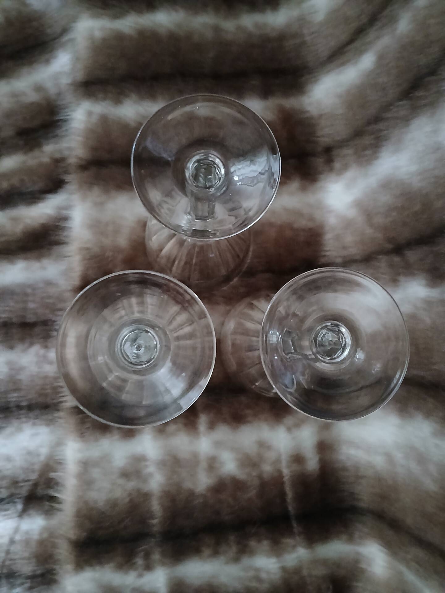 3 vintage stemmed glasses
