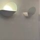 Pair of vintage wall lights, white metal and sandblasted glass, Italy 1970