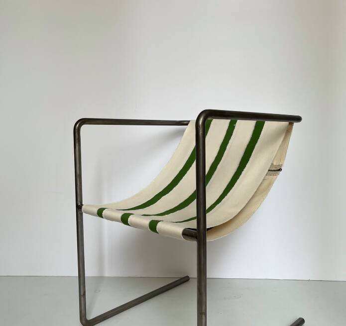Chaise designer Avrandinis coton et acier tubulaire