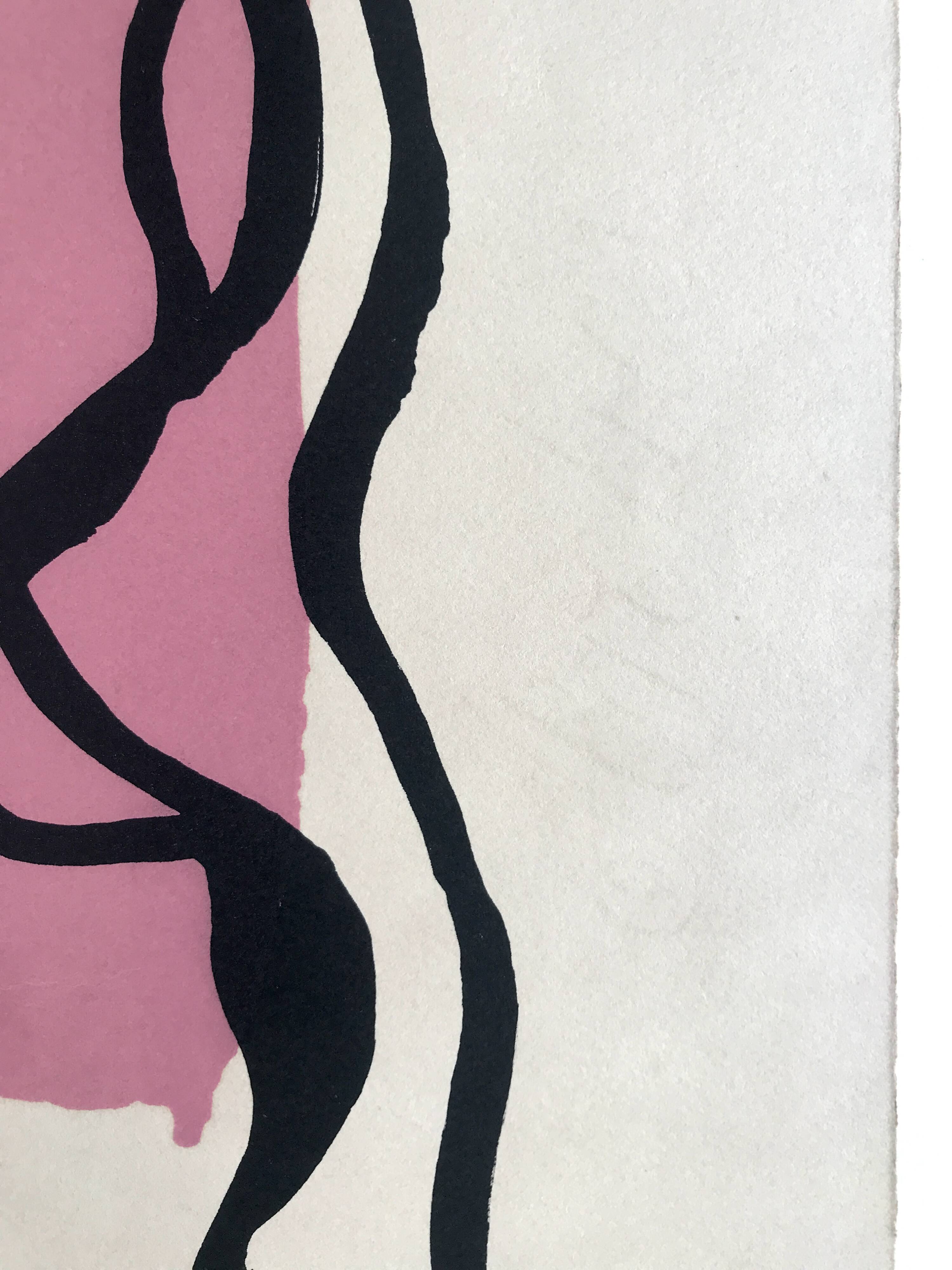 Fernand LEGER, Profile with Flower, c. 1948. Signed and stamped lithograph.