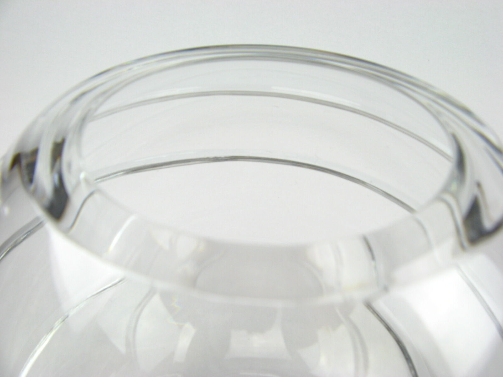 Crystal ball vase, spiral cut