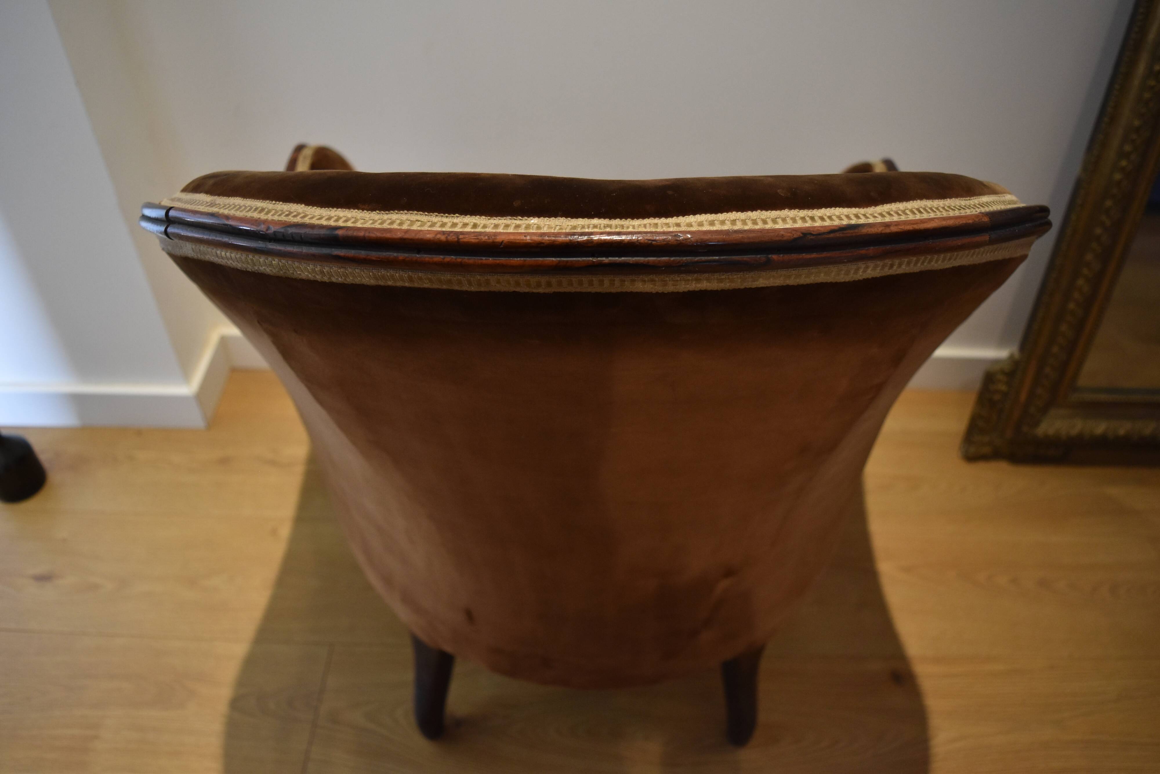 Fauteuil crapaud chocolat
