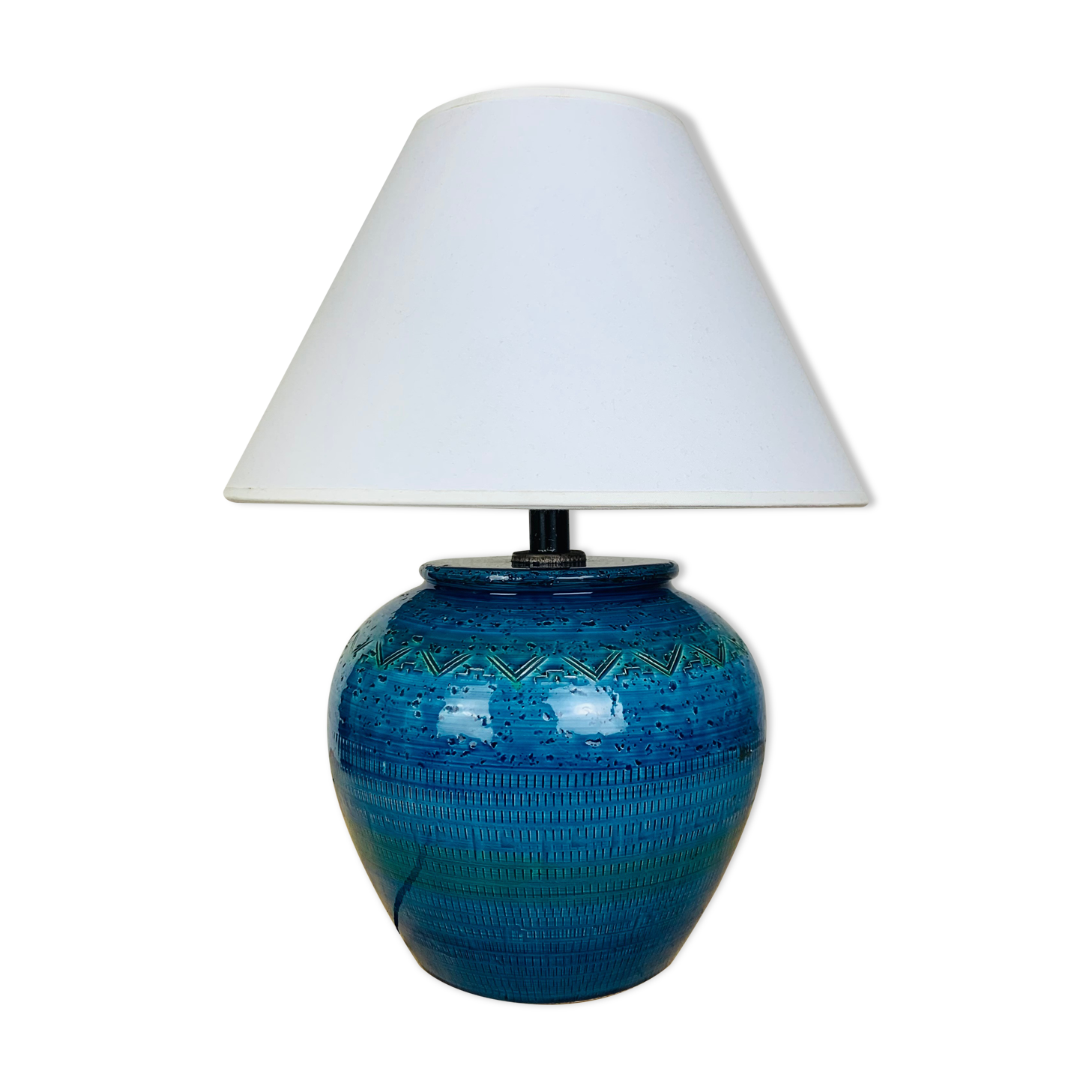 Lamp Aldo Londi Rimini, blue ceramic