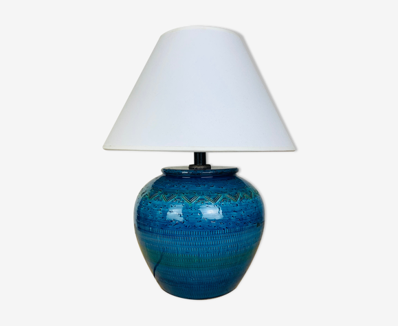 Lampe Aldo Londi Rimini, céramique bleue