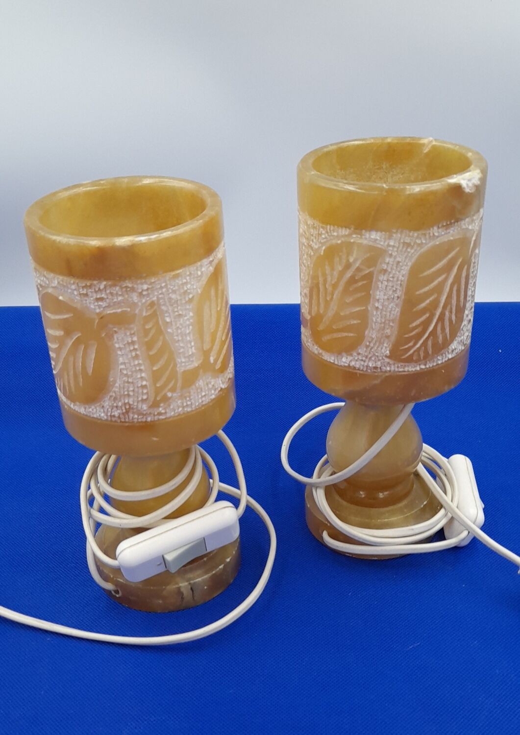 Alabaster bedside lamps