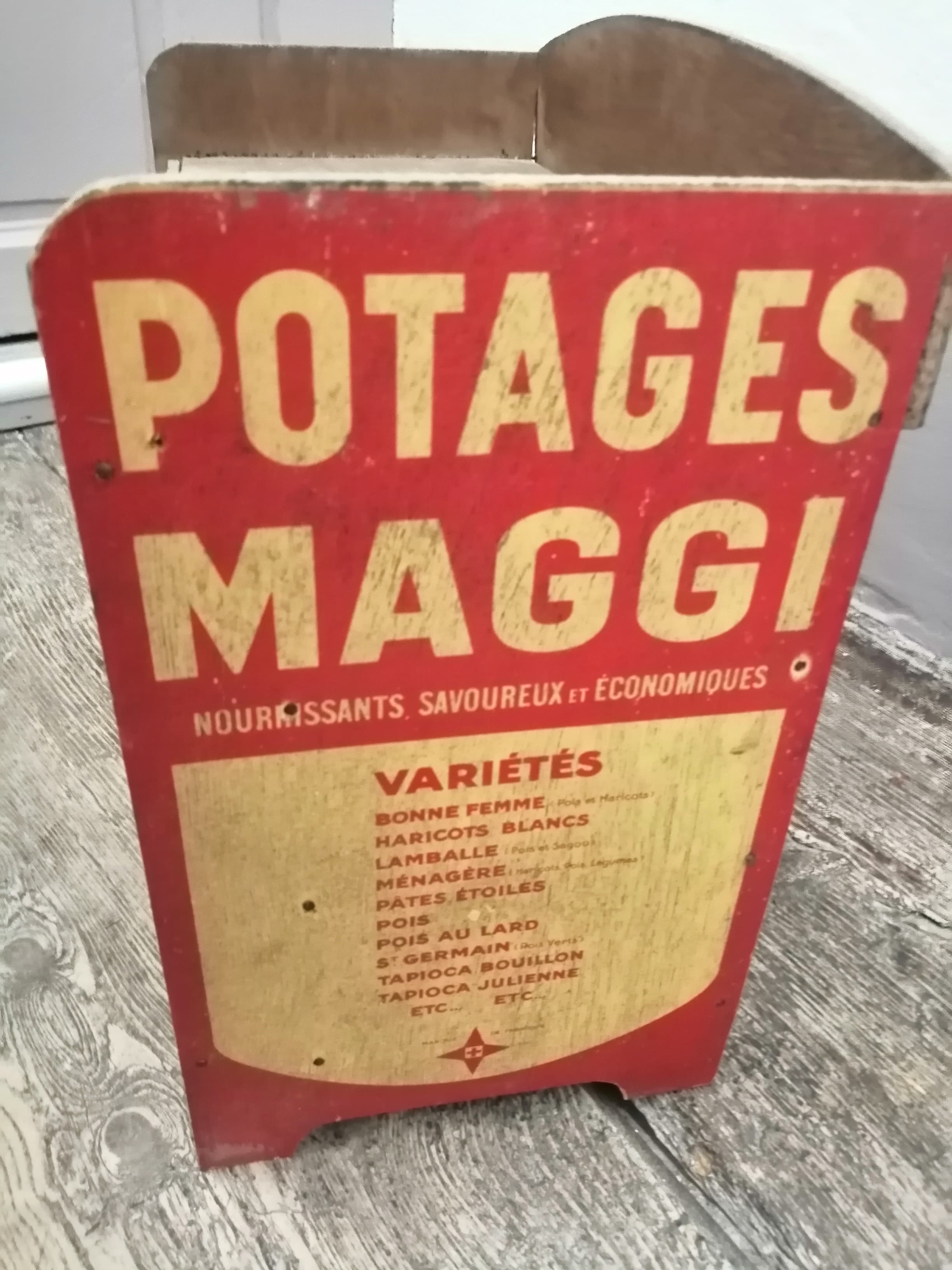 Shelf, maggi "his famous soups"