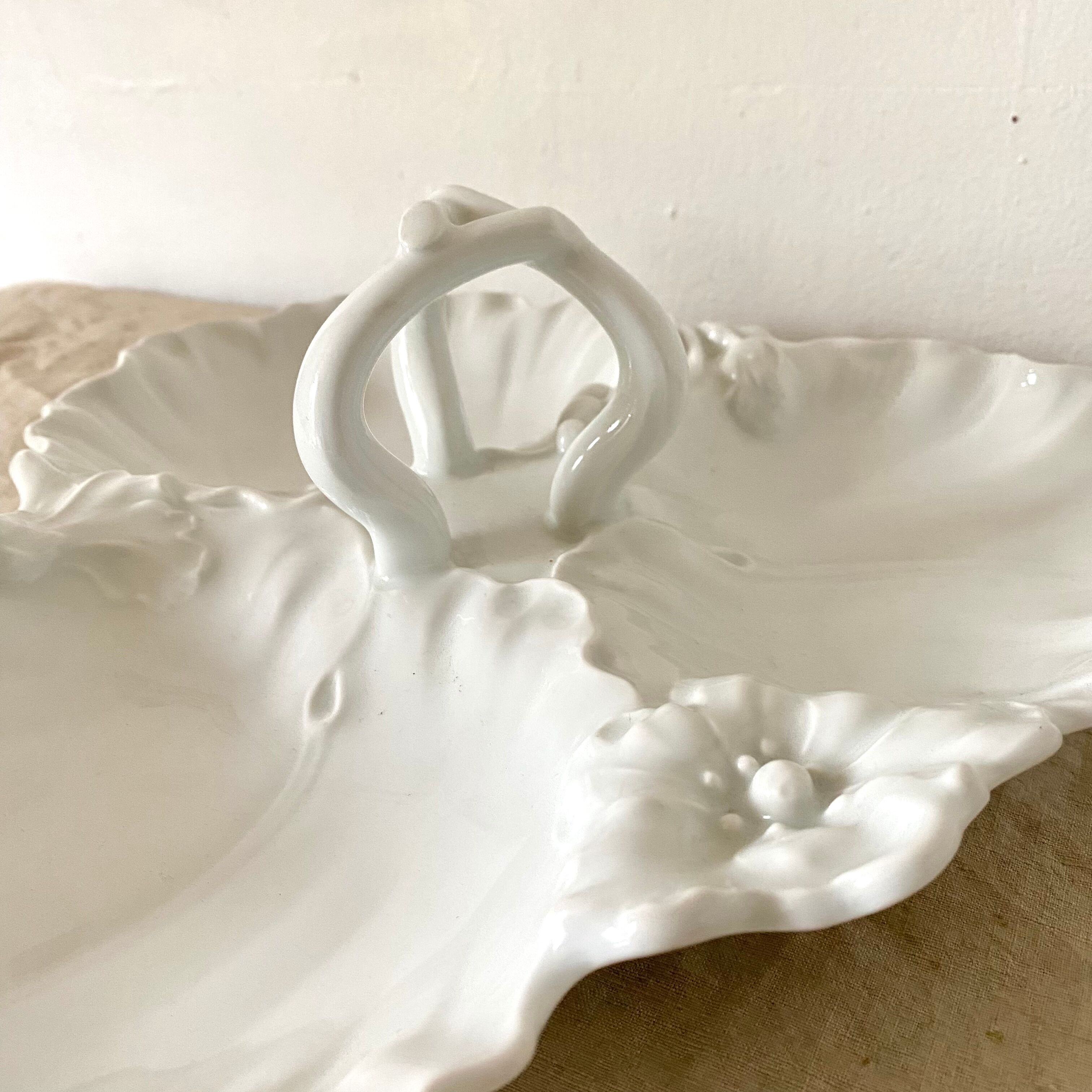 3-compartment limoges porcelain dish