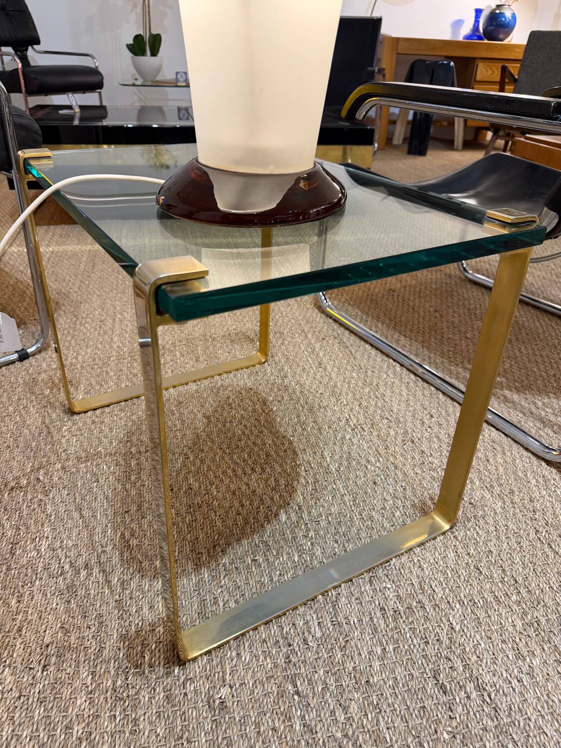 Pair of vintage gilt coffee tables by Friedrich Wilhelm Möller, 1970s