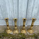 4 Victorian brass candlesticks
