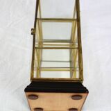 Vintage display case for miniature or jewelry brass and glass