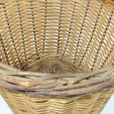 Antique wicker basket / handmade / vintage
