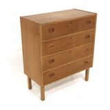 Scandinavian oak chest of drawers, bedside table, Sweden, 1970