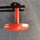 Vintage metal coat rack 3 red and black pathers