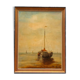 Tableau "Paysage marin" E. Remortel