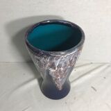 Ancien vase gaubier céramique multicolore années 70 vintage