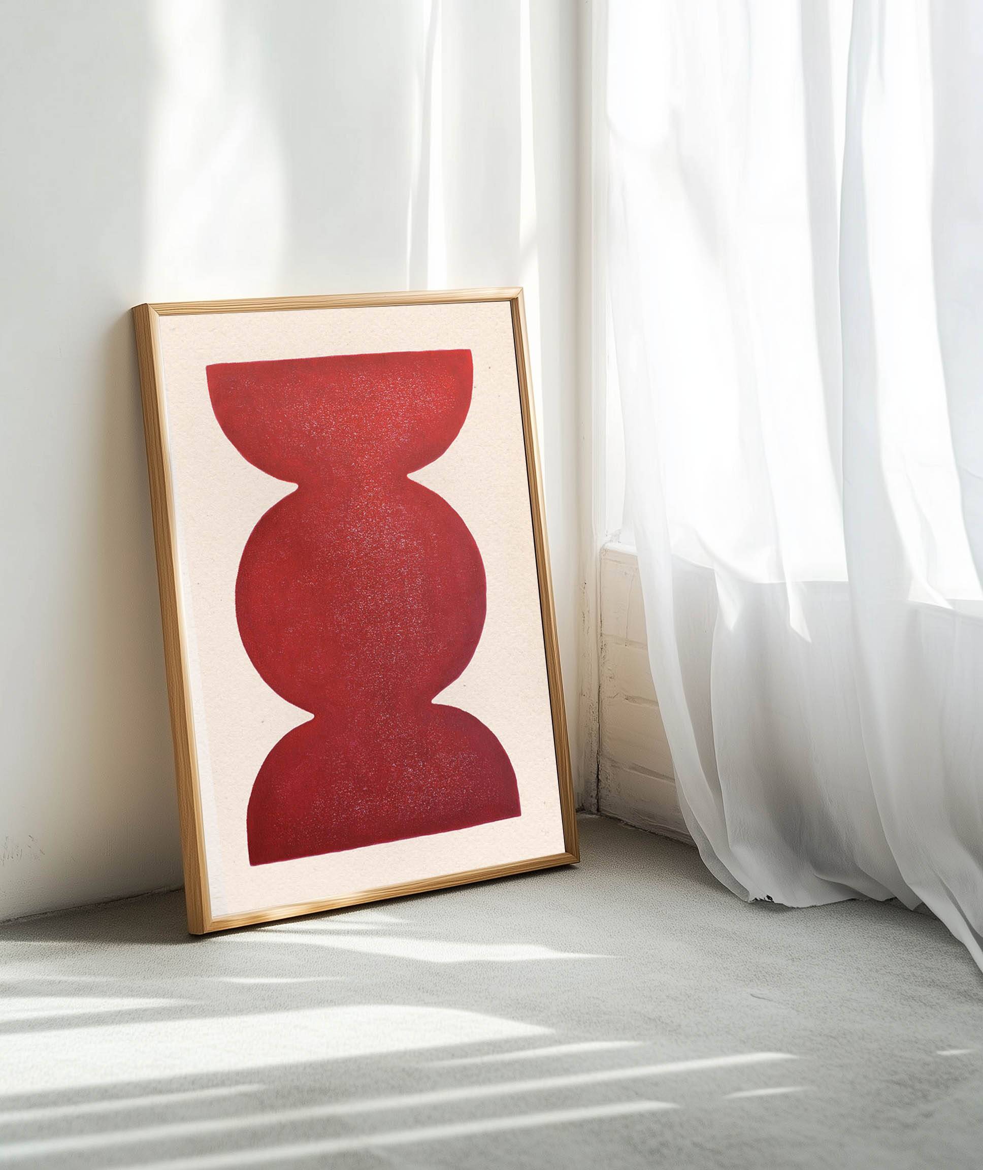 Abstract painting 50x70cm "Romy" red signed Eawy