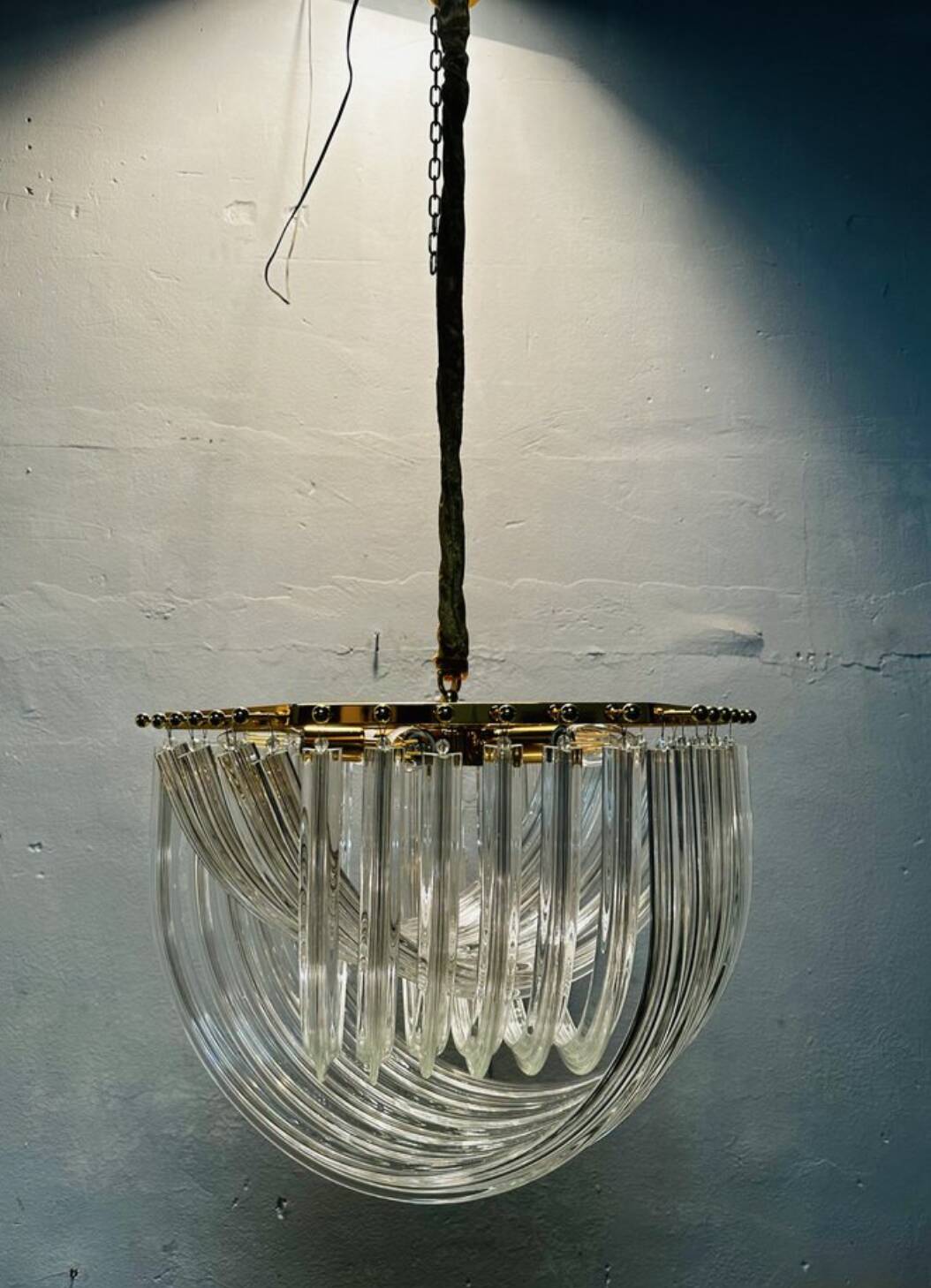 Lampadario trilobo Venini di Paolo Venini, anni '80