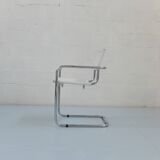 6 Fasem Italia chrome and white leather chairs