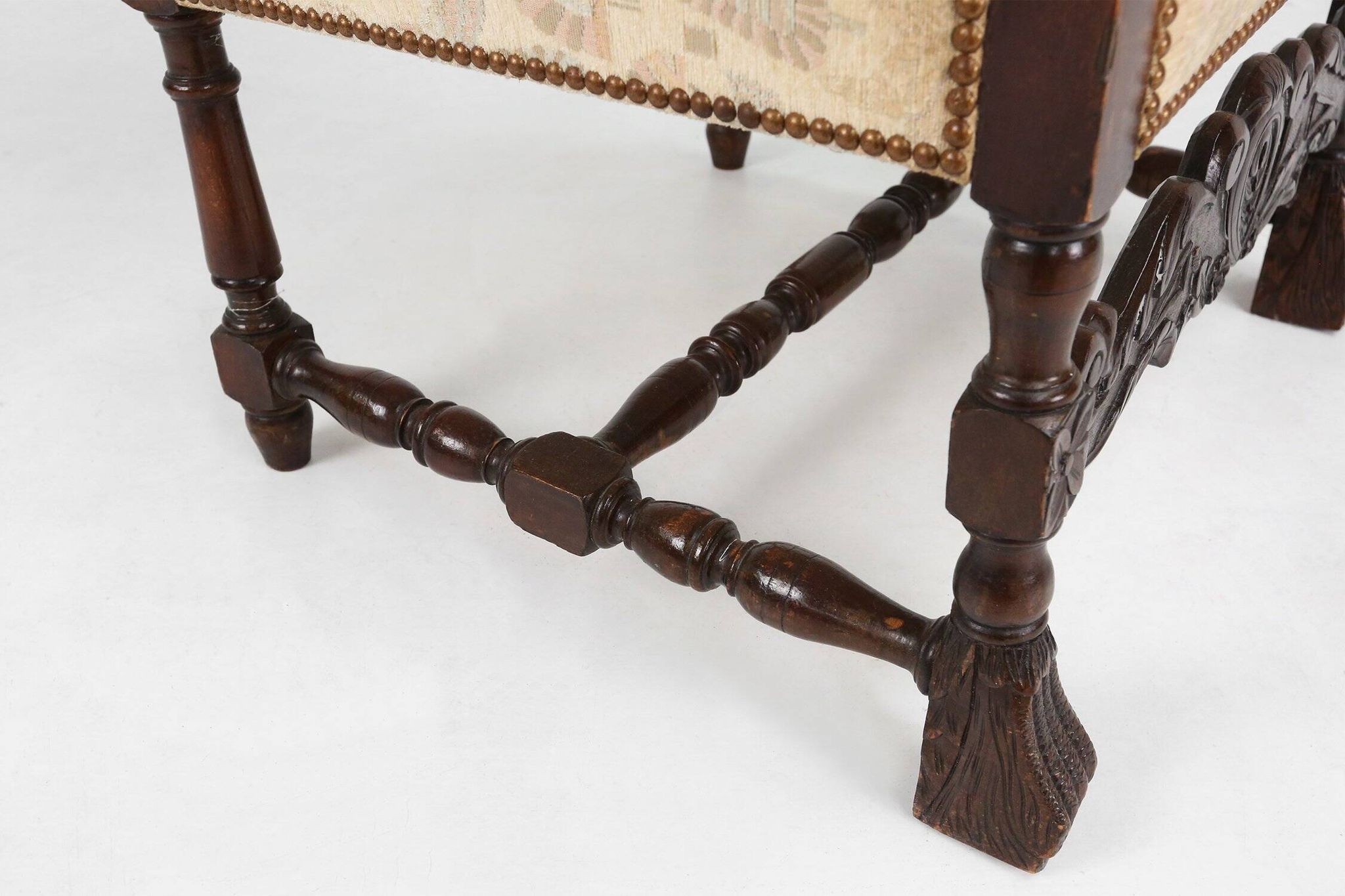 19th Century Renaissance carved oak Throne Armchair, France 1850s