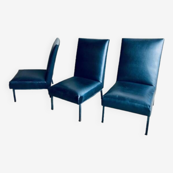 Trio of leatherette chairs
