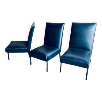 Trio of leatherette chairs