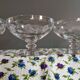3 Art Deco Champagne Coupes in Engraved Crystal with Daisies
