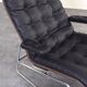 Bauhaus Leather and Chrome Model Fenix Chaise Longue by Sam Larsson for Dux