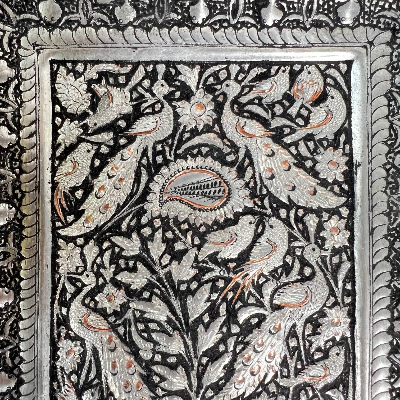 “Birds” embossed metal pocket tray
