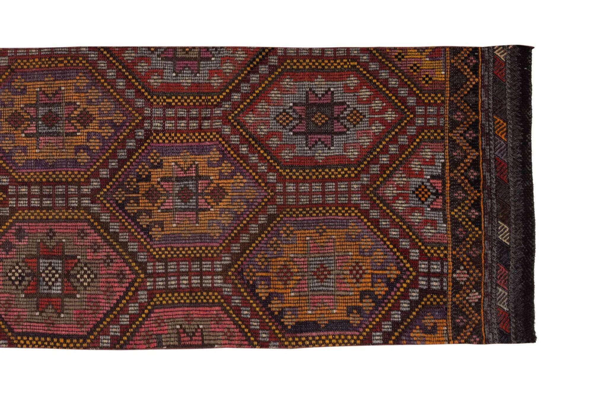 Vintage Turkish hallway rug 88x288 cm