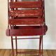 set of 4 folding iron and wood garden chairs early twentieth century