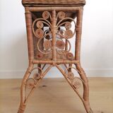 Vintage rattan bedside table "peacock"