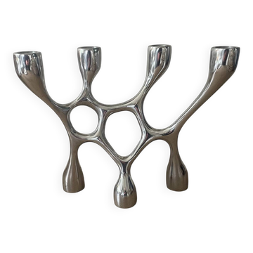 Vintage aluminium cast iron candlestick
