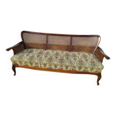 Wooden and cane sofa