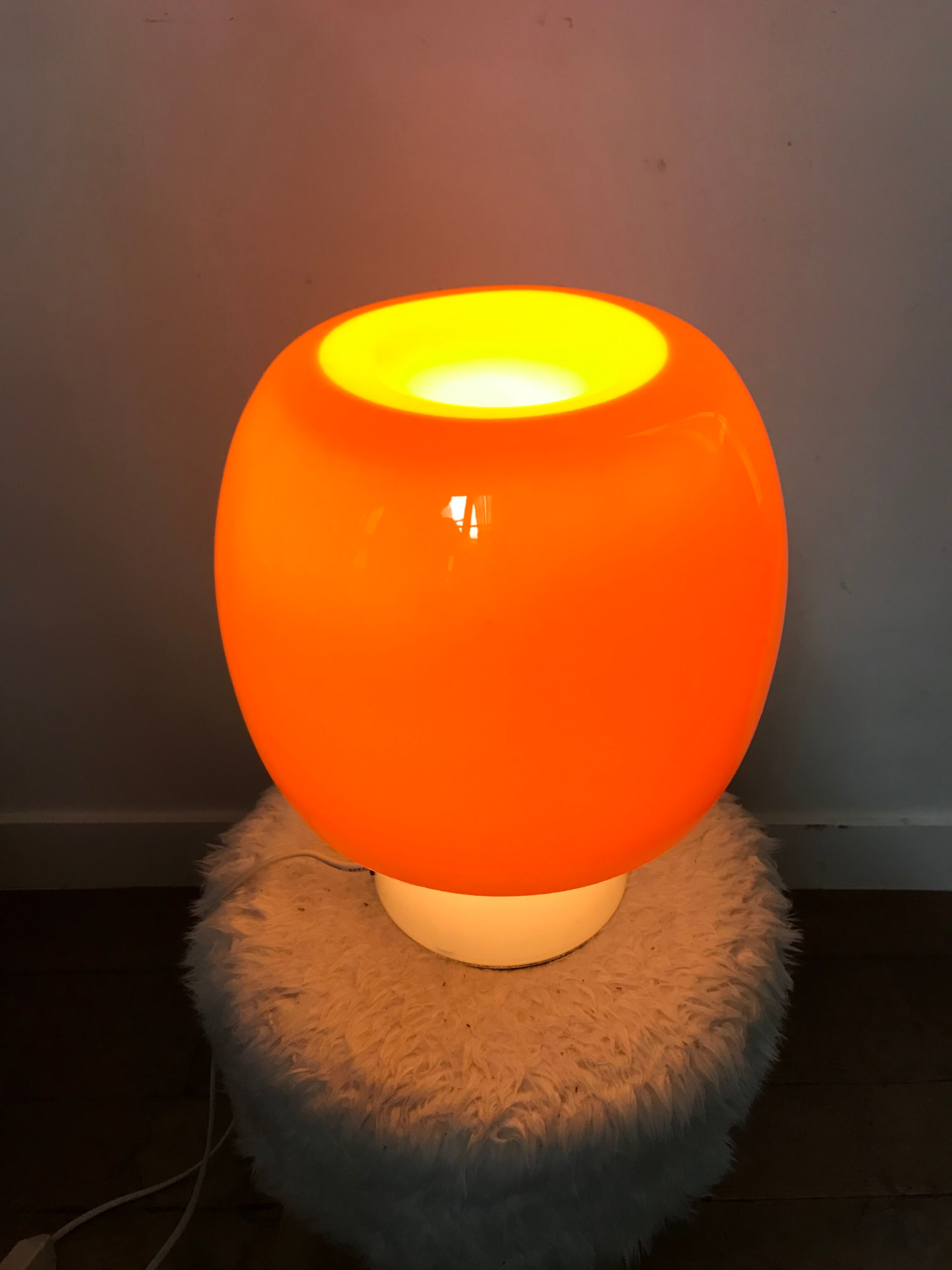 Murano glass vintage Space Age mushroom lamp