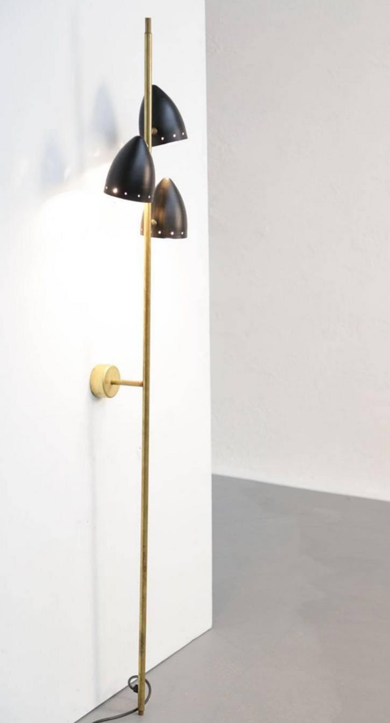 Italian 1950s black wall sconce