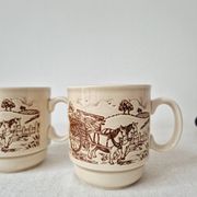 Set of 2 vintage stoneware mugs "English Countryside" - KilnCraft England