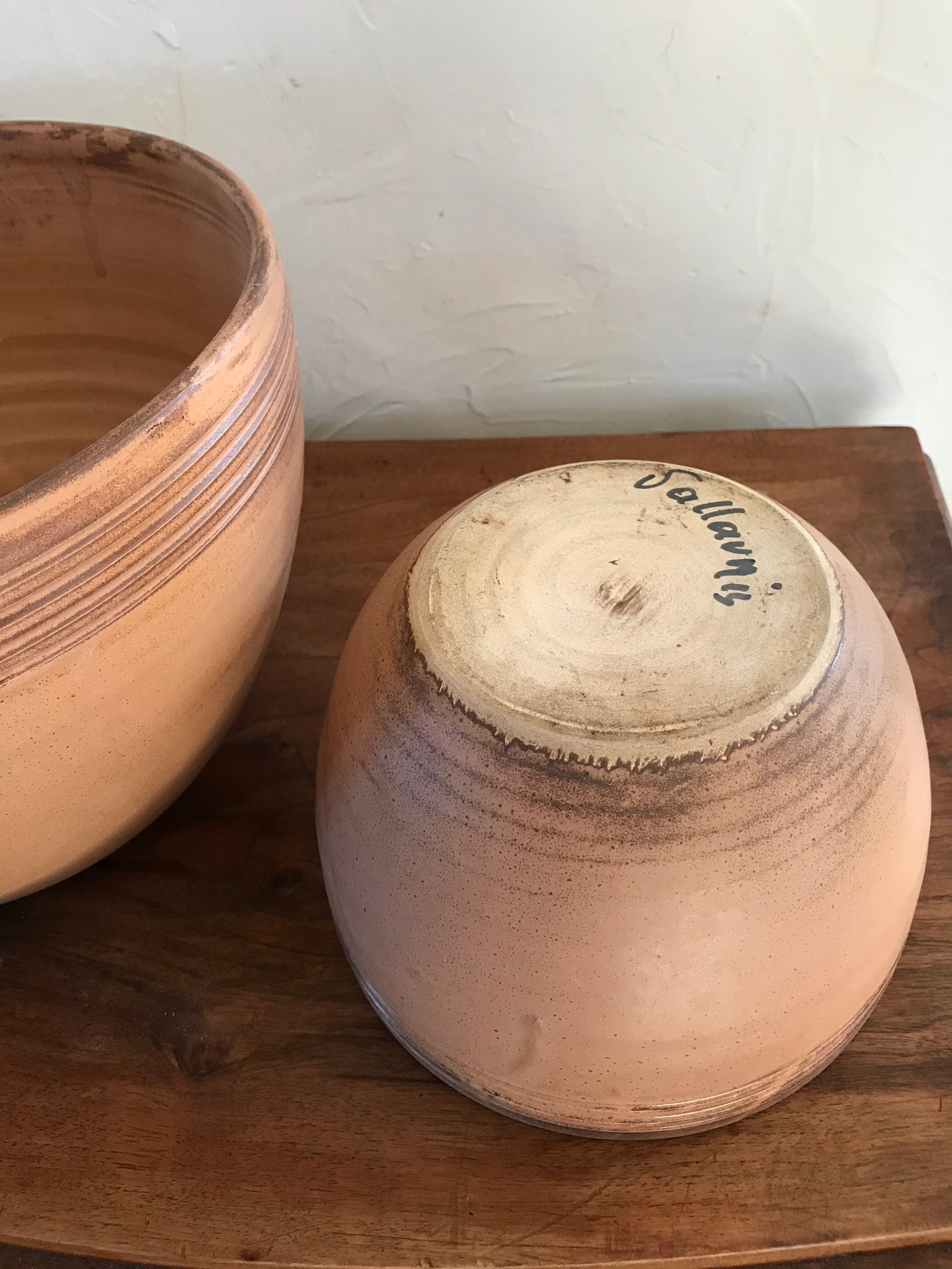 Vallauris 70's terracotta salad bowls