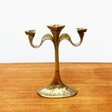 Vintage Brutalist Bronze Candle Holder