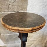 Antique pedestal table in blackened wood – circa 1900