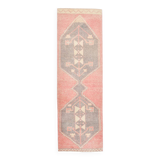 2x8 Soft Pastel Red Turkish Vintage Runner Rug, 78x246Cm FREE SHIPPING