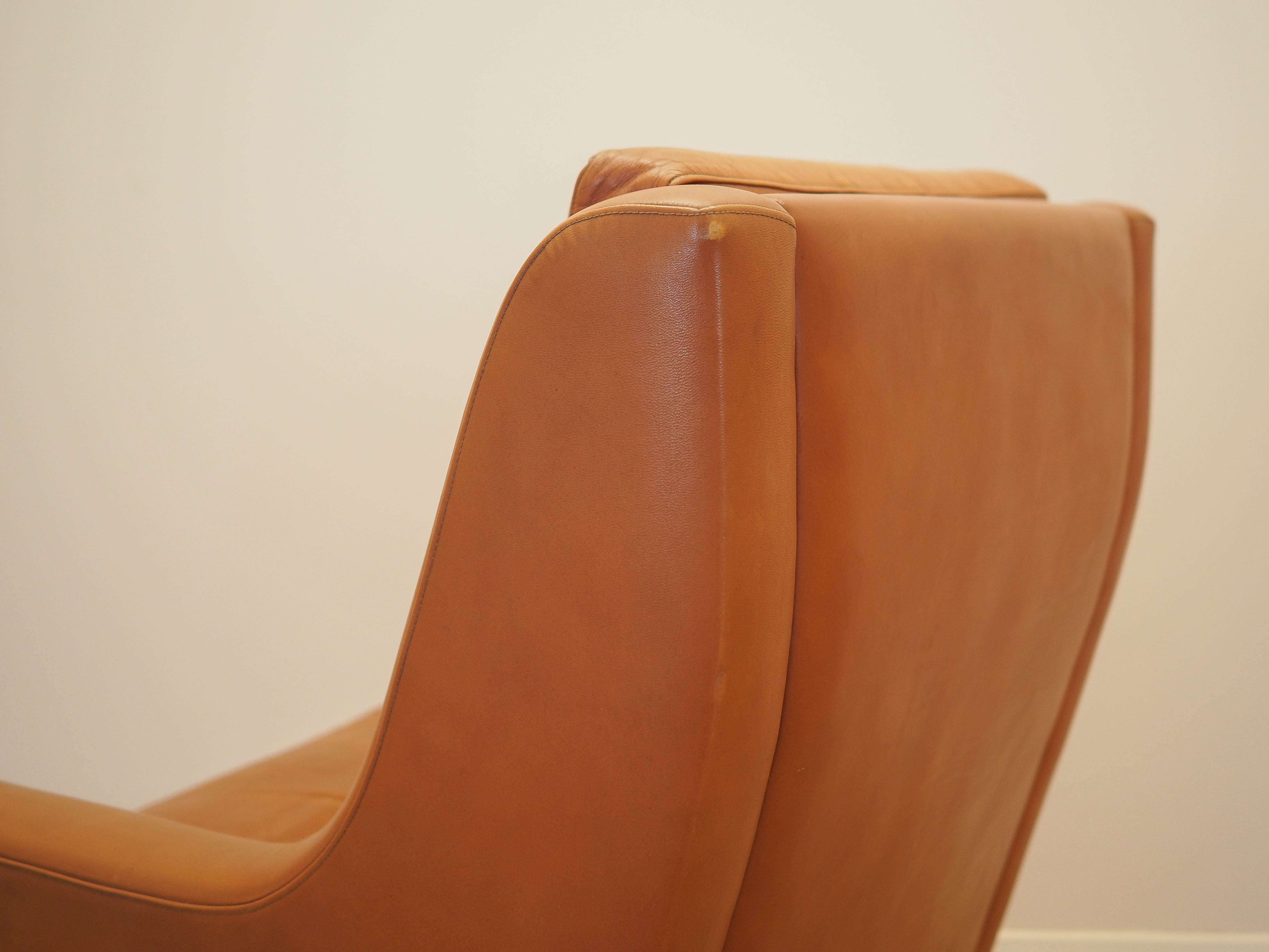 Orange armchair, Danish design, 1970s, made in Denmark