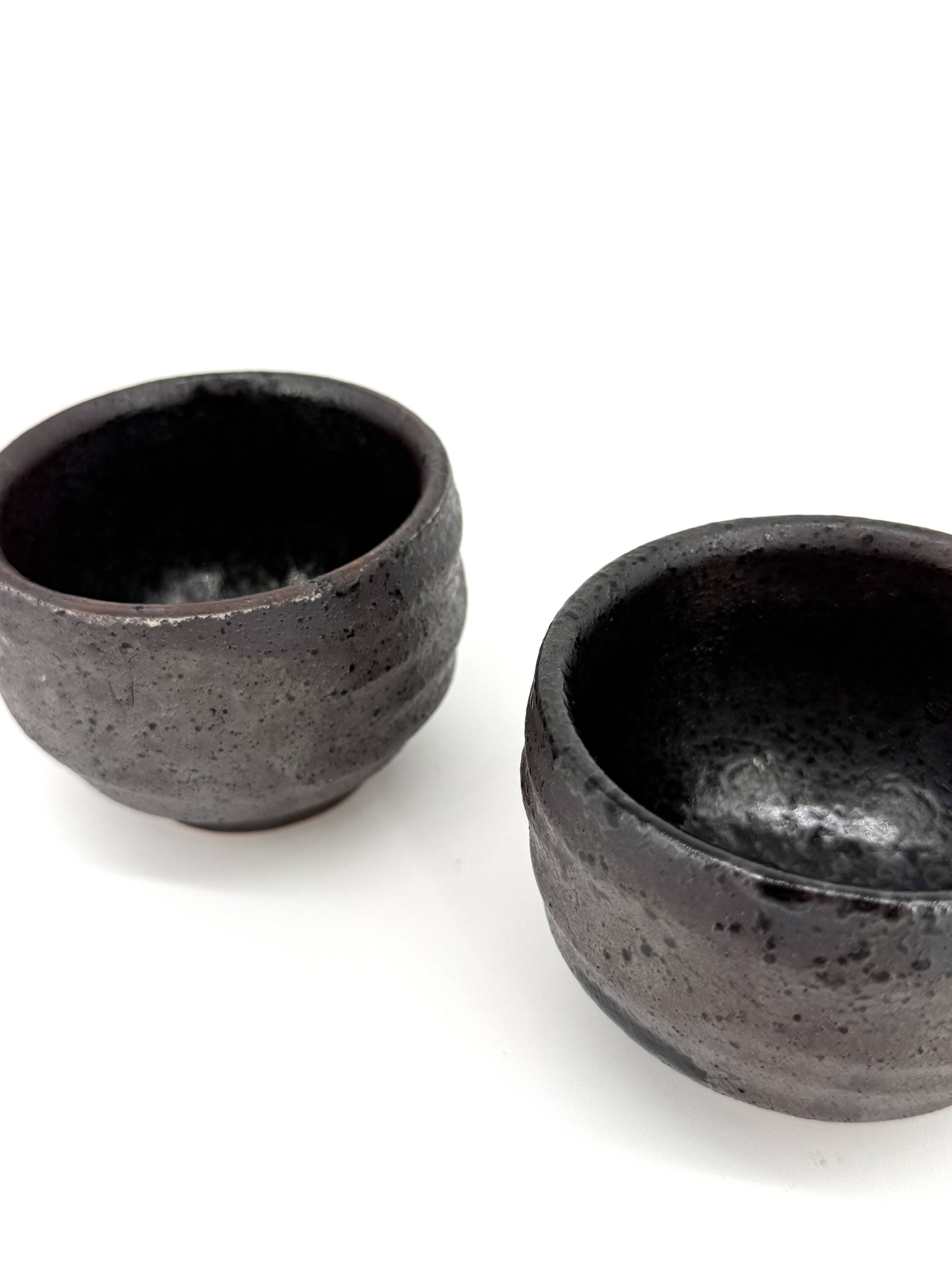Pair of sake cups - coffee