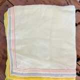Belgian Linen Tablecloth Embroidered, Yellow Tyedie