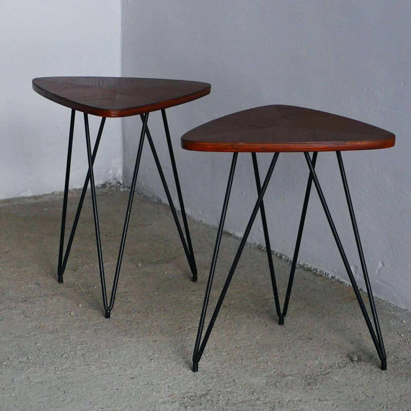 Paire de tables d'appoint années 50 - Design italien - Décoration vintage - Isa - Campo - Medea